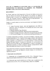Acta de la Comisión de Selección