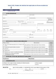 Solicitud de Duplicado de Título