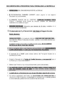 Documentación a Presentar